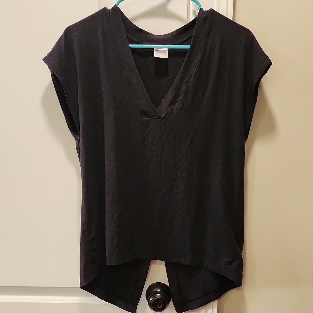 Athleta Black V-Neck Blouse
